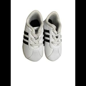 Adidas Baby Toddler Unisex VL Court 2.0 Crib Shoes White/Black Size 3K Infant